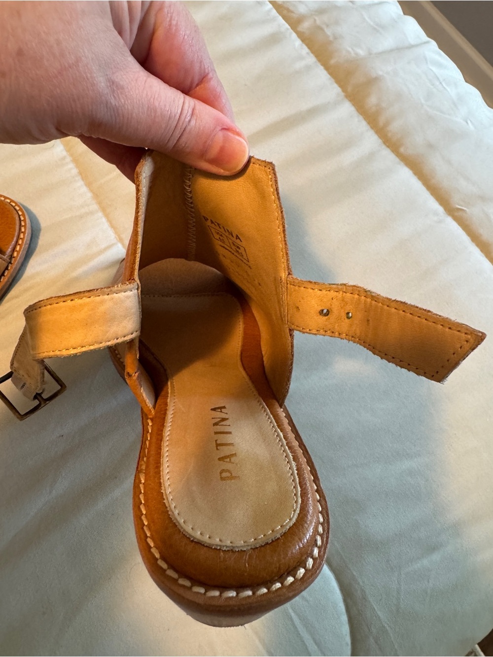 Classic Tan Leather Open-Toe Slingback - Picture 10 of 16